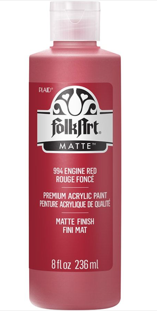 FolkArt Acrylic Paint - Akrylová barva s matným povrchem 236 ml Acrylic: ENGINE RED
