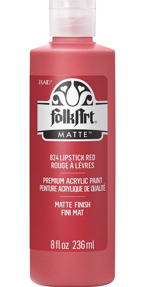 FolkArt Acrylic Paint - Akrylová barva s matným povrchem 236 ml Acrylic: LIPSTICK RED