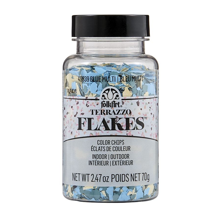 FolkArt Terrazzo Flakes - Dekorační vločky 70 gr BLUE-MULTI