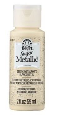 FolkArt Sugar Metallic Textured Acrylic Pain Sugger: CRYSTAL WHITE