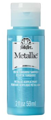 FolkArt Metallic Acrylic paint - 59 ml různé barvy Metallic color: TURQUOISE SHIMMER