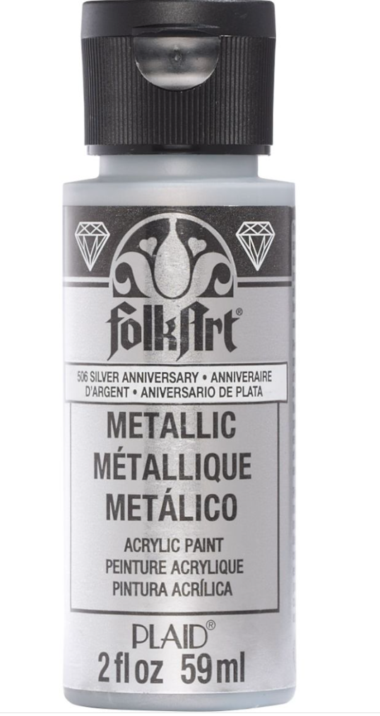 FolkArt Metallic Acrylic paint - 59 ml různé barvy Metallic color: SILVER ANNIVERSARY