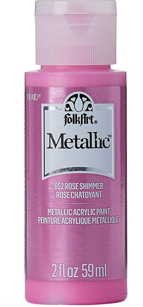 FolkArt Metallic Acrylic paint - 59 ml různé barvy Metallic color: ROSE SHIMMER