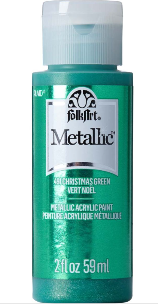 FolkArt Metallic Acrylic paint - 59 ml různé barvy Metallic color: CHRISTMAS GREEN