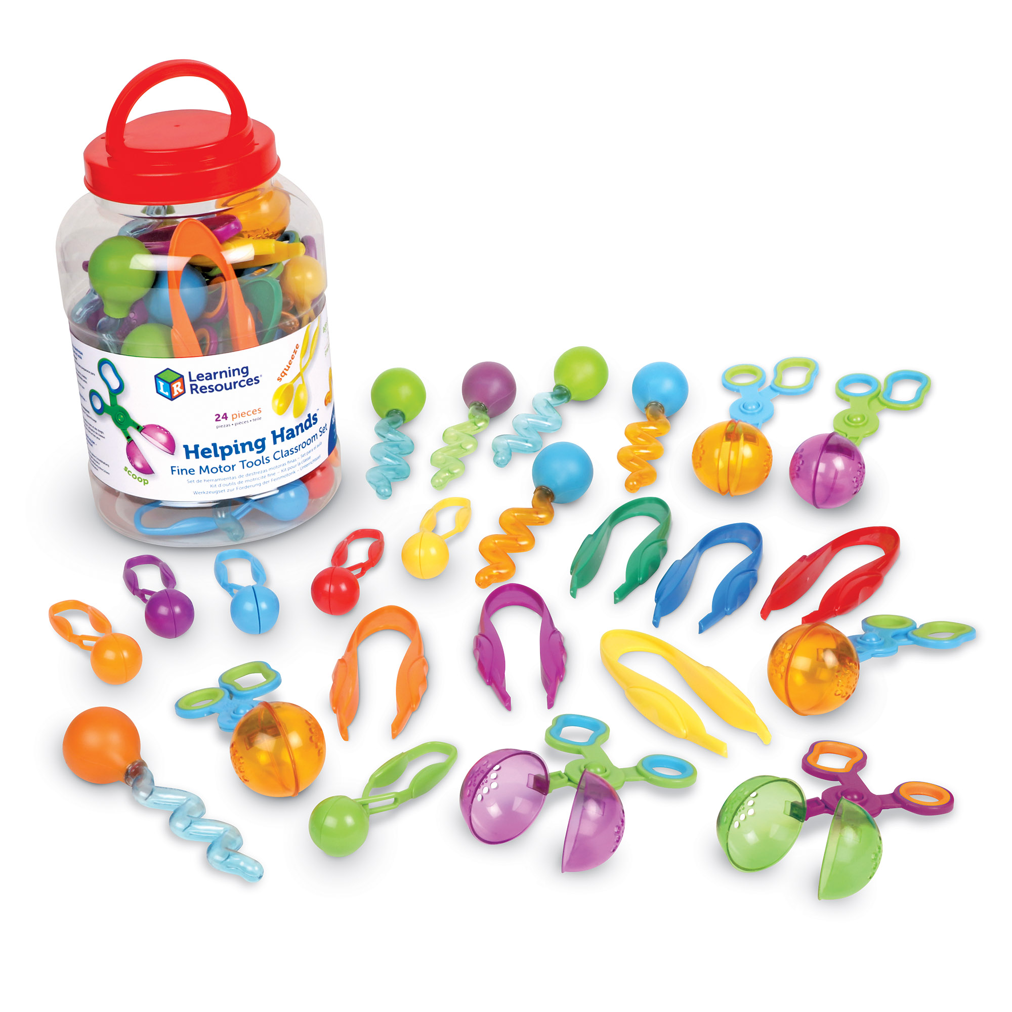 Learning Resources - Sada nástrojů pro jemnou motoriku Helping Hands™ pro výuku ve třídě - 24 ks