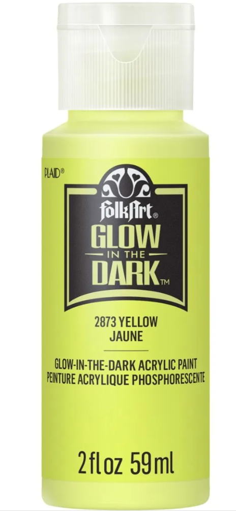 FolkArt - Akrylová barva svítící ve tmě, 57 ml Barva: Žlutá