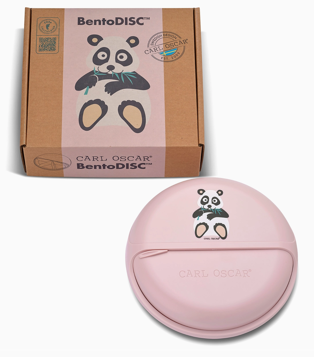 Carl Oscar - BentoDISC™ svačinový disk velký - růžový/panda