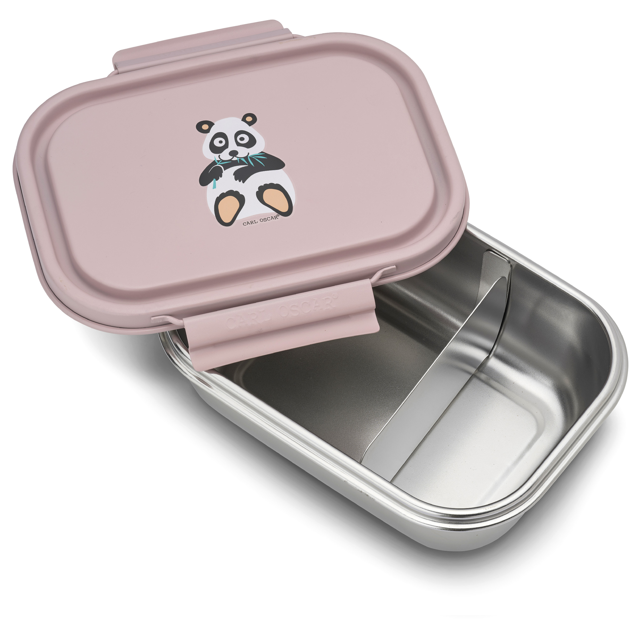 Carl Oscar - STEELish LunchBox™ Obědový nerezový box - růžový/panda