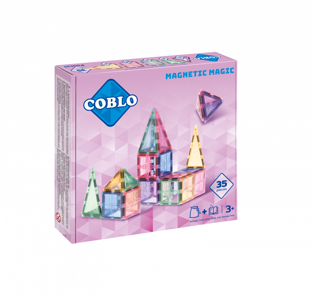 COBLO - Magnetická stavebnice 35 dílů - Pastel