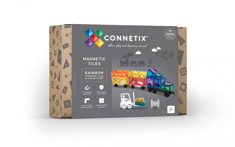 Connetix - Magnetická stavebnice - 50 dílků - Transport Pack - POŠKOZENÝ OBAL