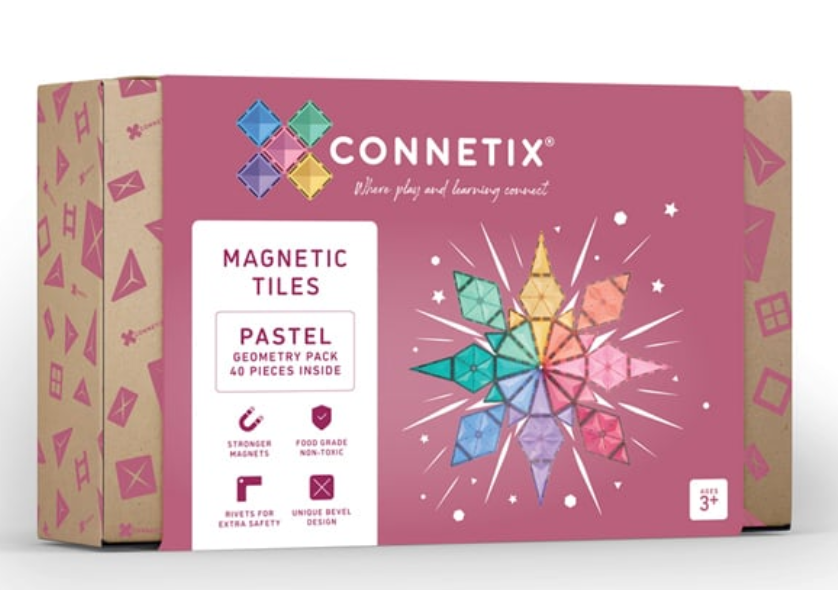 Connetix - Magnetická stavebnice - Pastel geometry sada 40 dílů - pastelové barvy