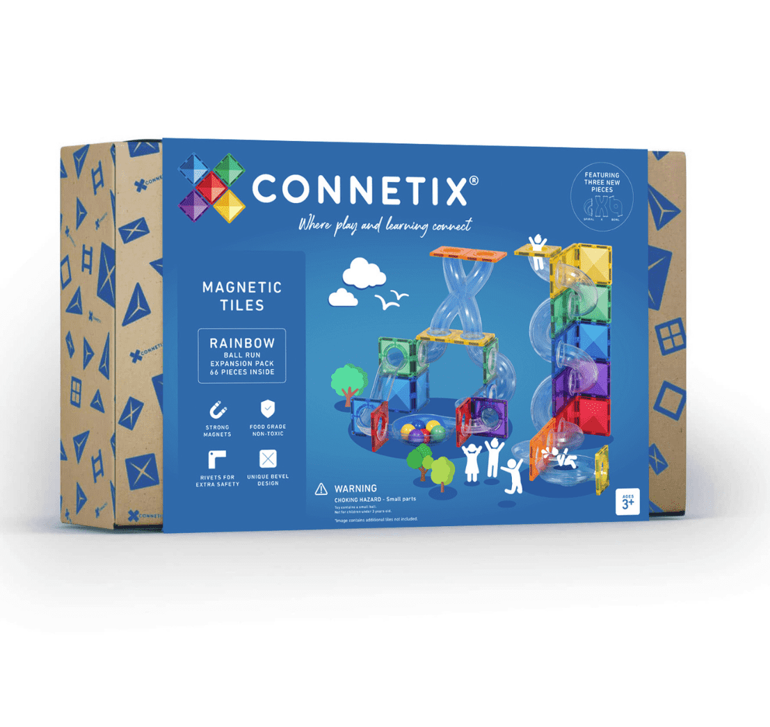 Connetix - Magnetická stavebnice - rozšiřující sada - kuličková dráha 66 dílů