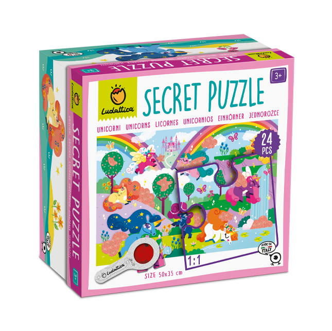 Ludattica - Secret Puzzle s lupou, Jednorožci