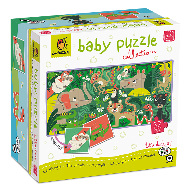 Ludattica - Oboustranné puzzle pro nejmenší Džungle