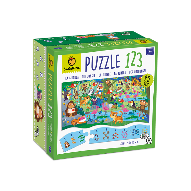 Ludattica - Puzzle 123, nauč se počítat - Džungle