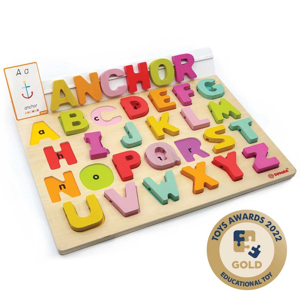 Svoora - Dřevěné vkládací puzzle Abeceda - angličtina