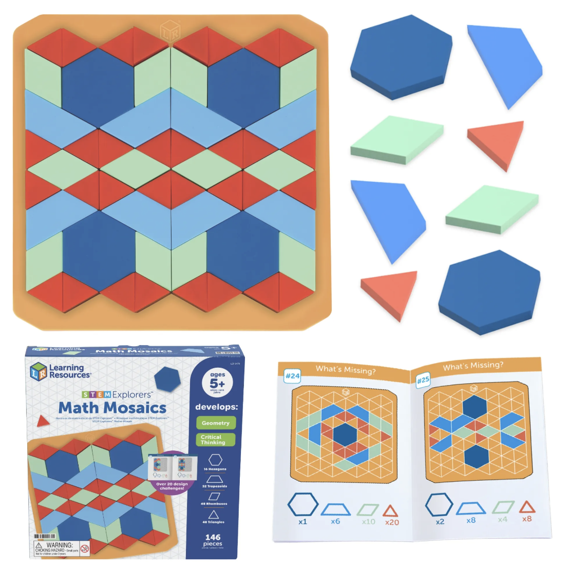 Learning Resources STEM Explorers™ Math Mosaics – matematika, která se promění v barevnou mozaiku
