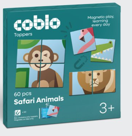 COBLO - Magnetické ozdoby na dílky - Safari - 60 ks