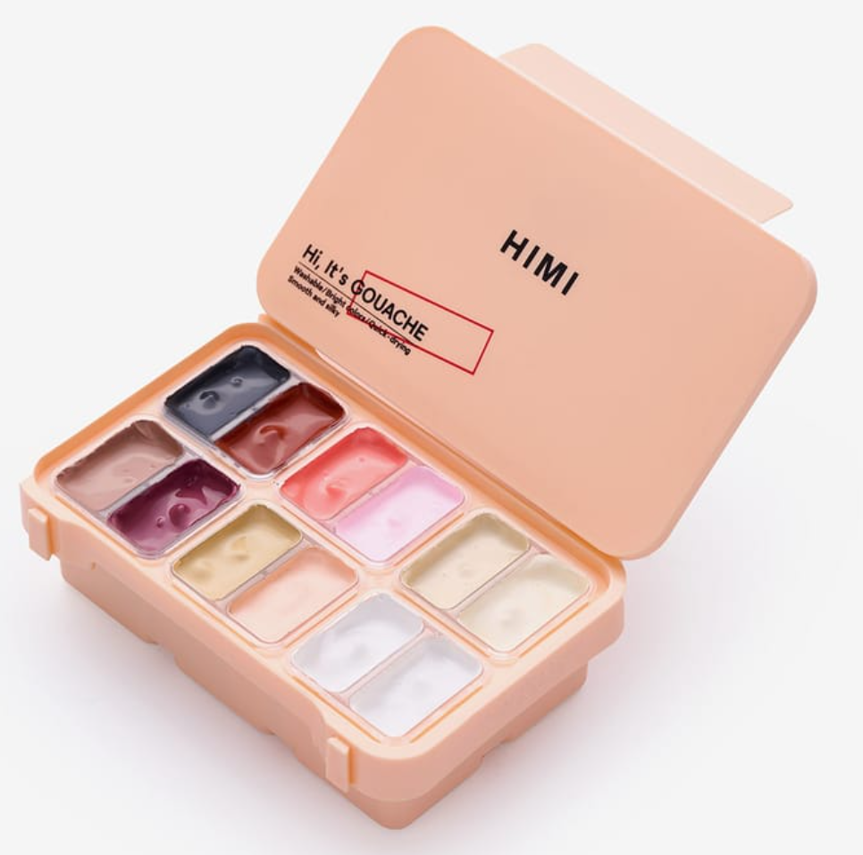 HIMI kvašové barvy - 12 Lovely Portrait Colours (Peach Case)