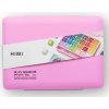 HIMI kvašové barvy - Jelly Cup Gouache Set - 24 Colours + 3 Brushes (Pink Case Edition)