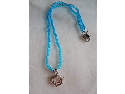 Bižuterní náhrdelník s přívěškem delfínů v kruhu