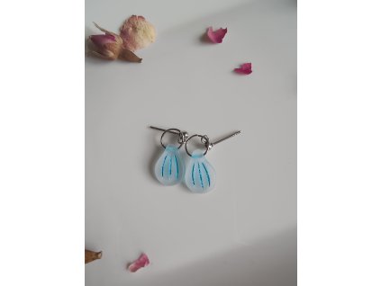 Visací náušnice "plochá kapka"