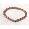 Korálkový náramek s kovovým doplňkem - měděná barva