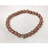 Korálkový náramek s kovovým doplňkem - měděná barva
