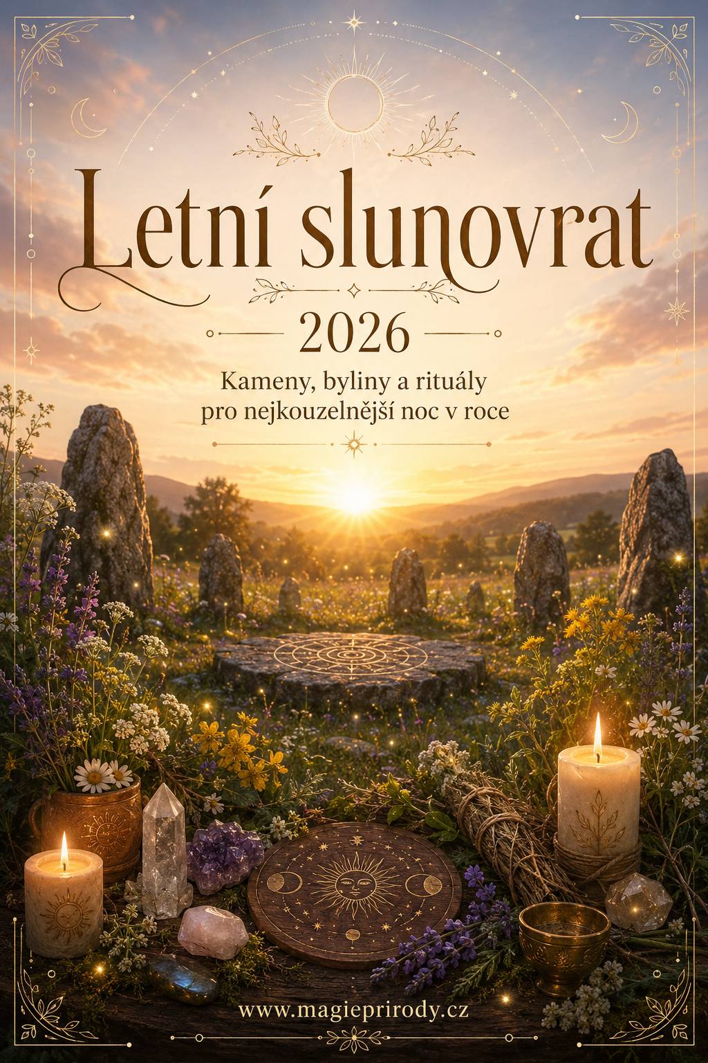Letní slunovrat 2026: Kameny, byliny a rituály pro nejkouzelnější noc v roce