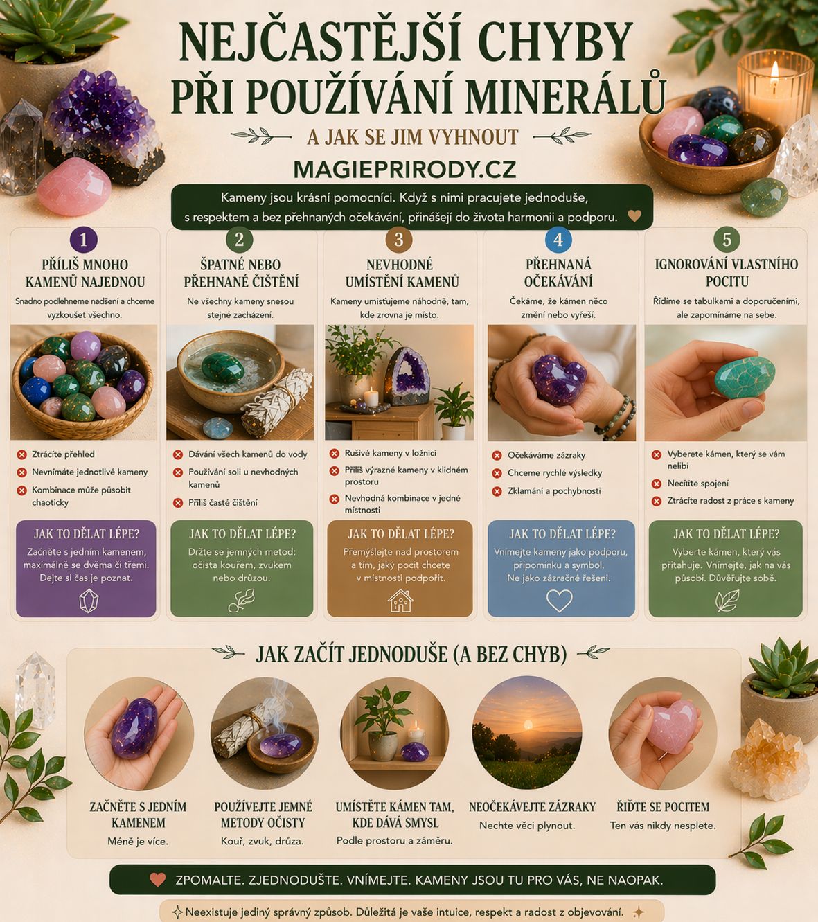 Nejčastější chyby při používání minerálů