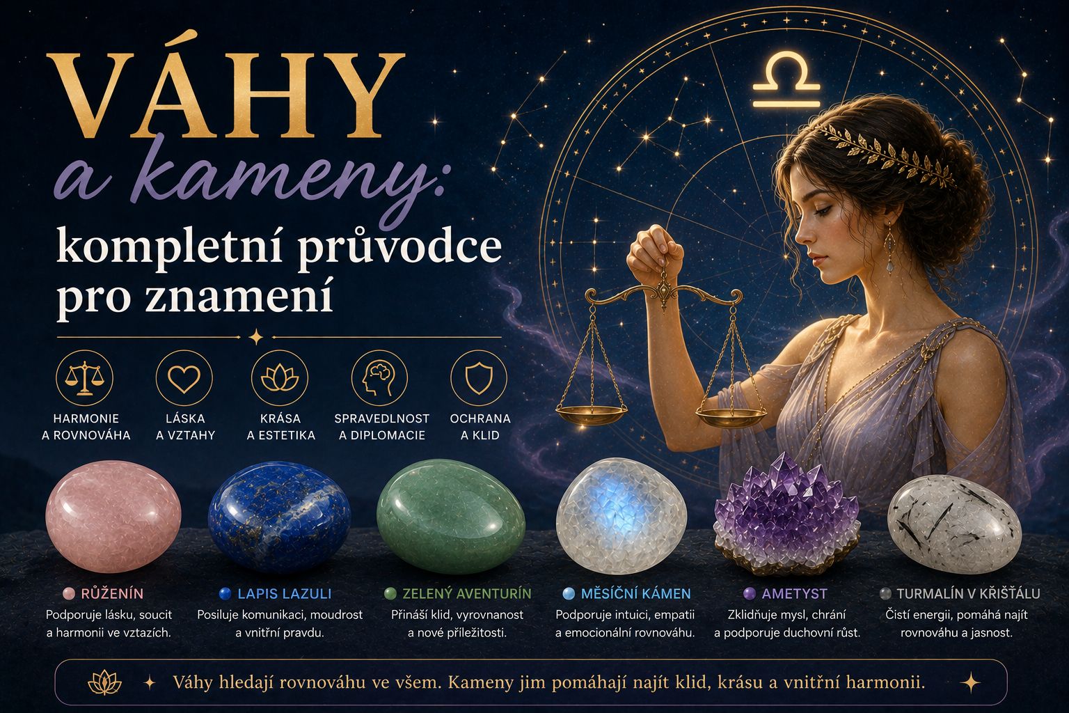 Váhy a kameny: kompletní průvodce pro znamení