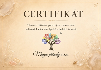 Certifikát pravosti minerálů a šperků