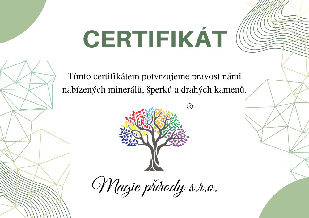 Certifikát pravosti minerálů a šperků