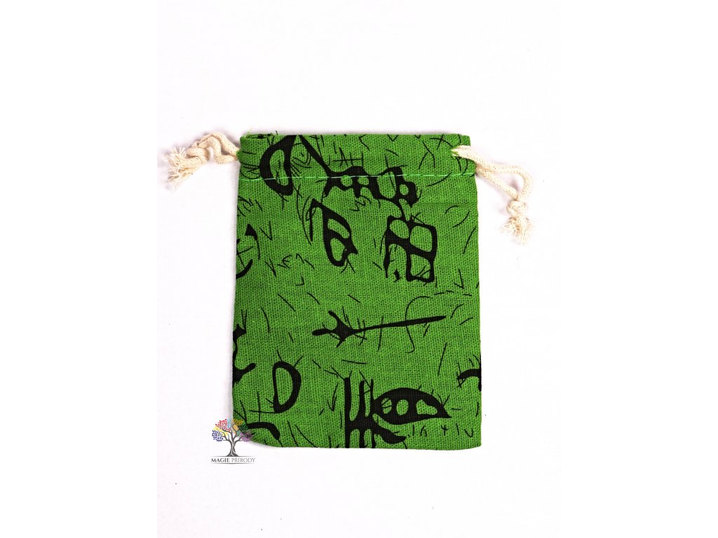 Dárková taška - pytlík vzor zelená 10x12 cm - 17