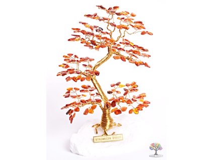Drzewko szczęścia z bursztynu 17 cm - A2 - #100