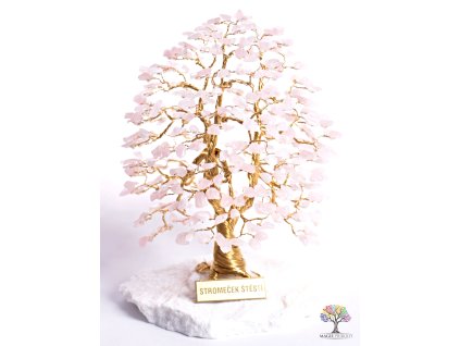 Drzewko szczęścia z różowym kwarcem 20 cm - A3 - #122
