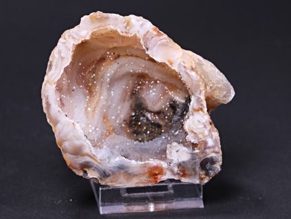 Achát peříčkový 8 cm - geoda - Top kvalita - #28