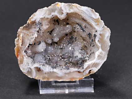 Achát peříčkový 7 cm - geoda - Top kvalita - #40