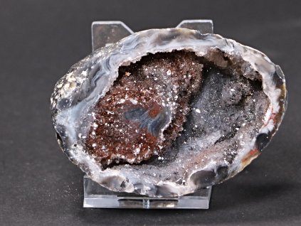Achát peříčkový 8 cm - geoda - Top kvalita - #53