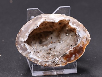 Achát peříčkový 7 cm - geoda - Top kvalita - #67