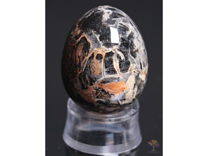 Yoni kamenné vajíčko Jaspis stříbrný #108 + podstavec