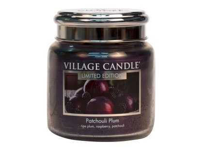village candle vonna svicka ve skle svestka a paculi patchouli plum 16oz