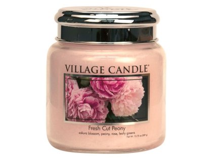 village candle vonna svicka ve skle pivonky fresh cut peony 16oz