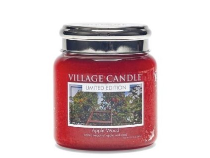 village candle vonna svicka ve skle jablonove drevo apple wood 16oz