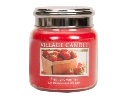 village candle vonna svicka ve skle cerstve jahody fresh strawberry 16oz
