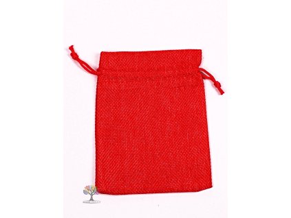 Torba prezentowa - woreczek jutowy czerwony 10x14 cm - 11