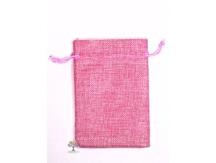 Torba prezentowa - woreczek jutowy różowy 10x14 cm - 12