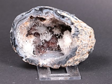 Achát peříčkový 9 cm - geoda - Top kvalita - #179