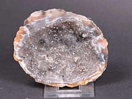 Achát peříčkový 8 cm - geoda - Top kvalita - #201