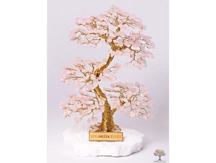 Drzewko szczęścia z różowego kryształu 20 cm - A4 - #131